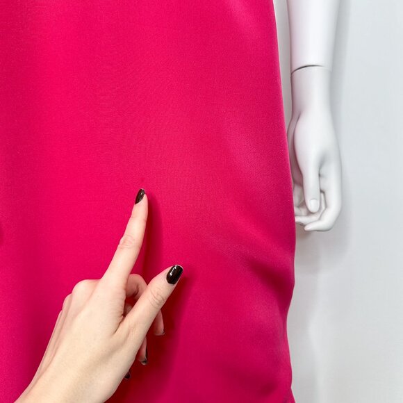 Marchesa Notte Strapless Asymmetrical Silk Chiffon Dress in Fuchsia Pink Size 10 - Picture 12 of 17